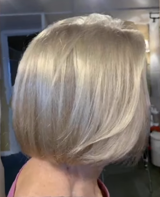 Platinum square bob cut by Emilee's Hair Affair